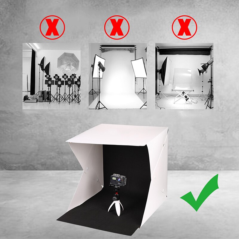 Vouwen Lightbox Fotografie Foto Studio LED Licht Softbox Foto Kit Achtergrond Foto Doos Voor Mobiele telefoon SLR Camera