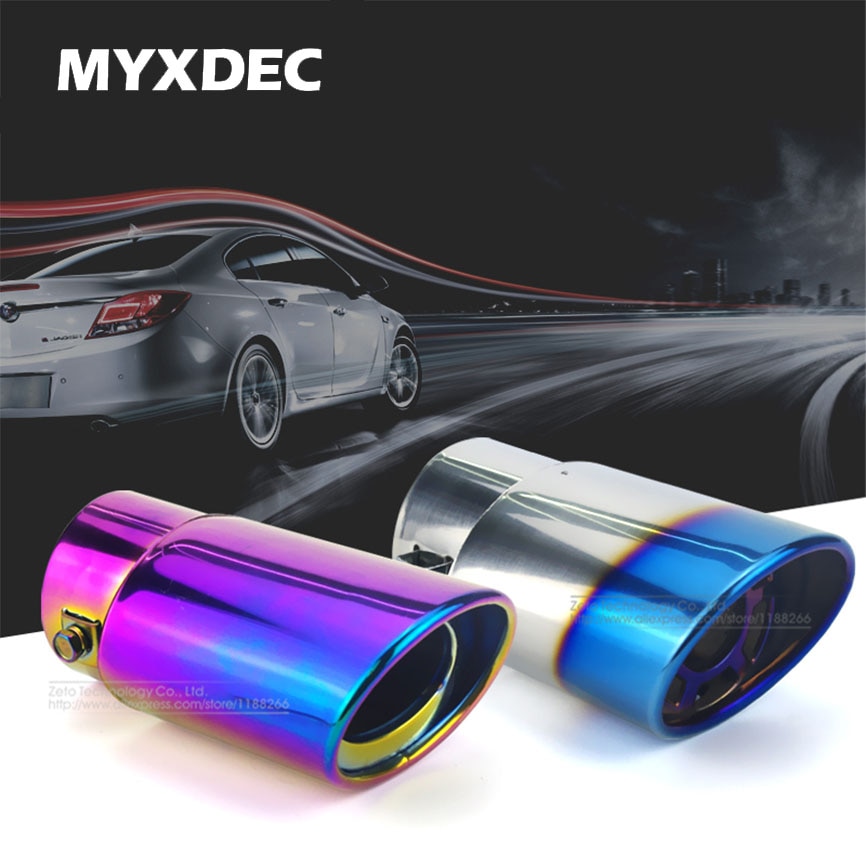 Silenciador de cano de escape universal, cano de aço inox com ponta de escape modificada, acessórios para garganta traseira