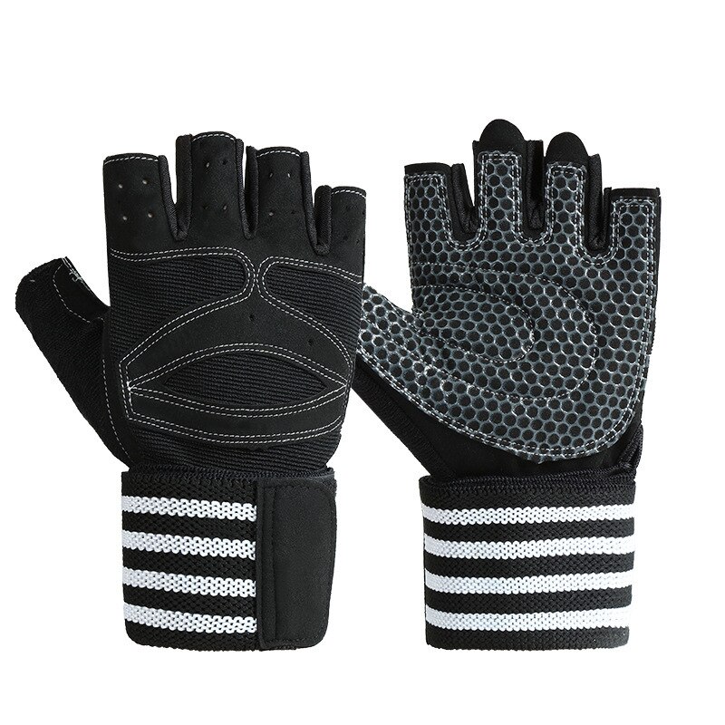 Guantes de levantamiento de pesas para hombre, manoplas de medio dedo para ejercicio pesado, musculación, gimnasio, entrenamiento