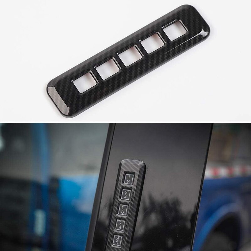 Car Window Lift Switch Panel Decoration Frame for Ford Raptor F150 + & Door Carbon Fiber Password Lock Panel Trim