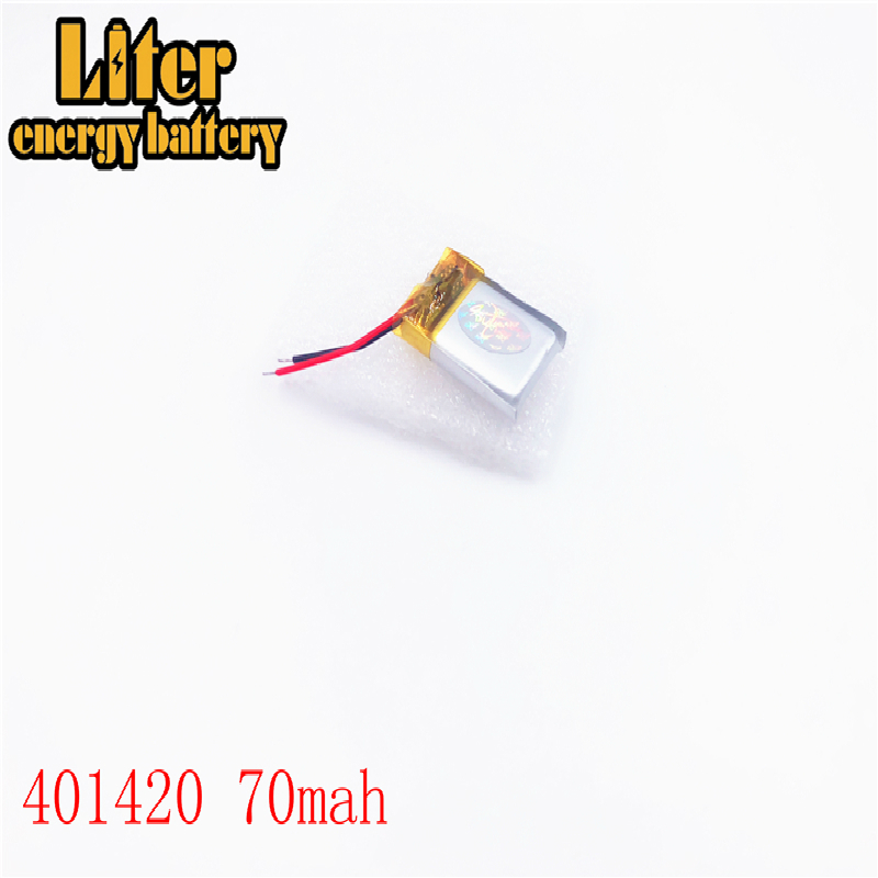 3.7V 70mAh 401420 401520 Lithium Polymer LiPo Rechargeable Battery For Mp3 Mp4 PAD DVD DIY E-book bluetooth Headphone