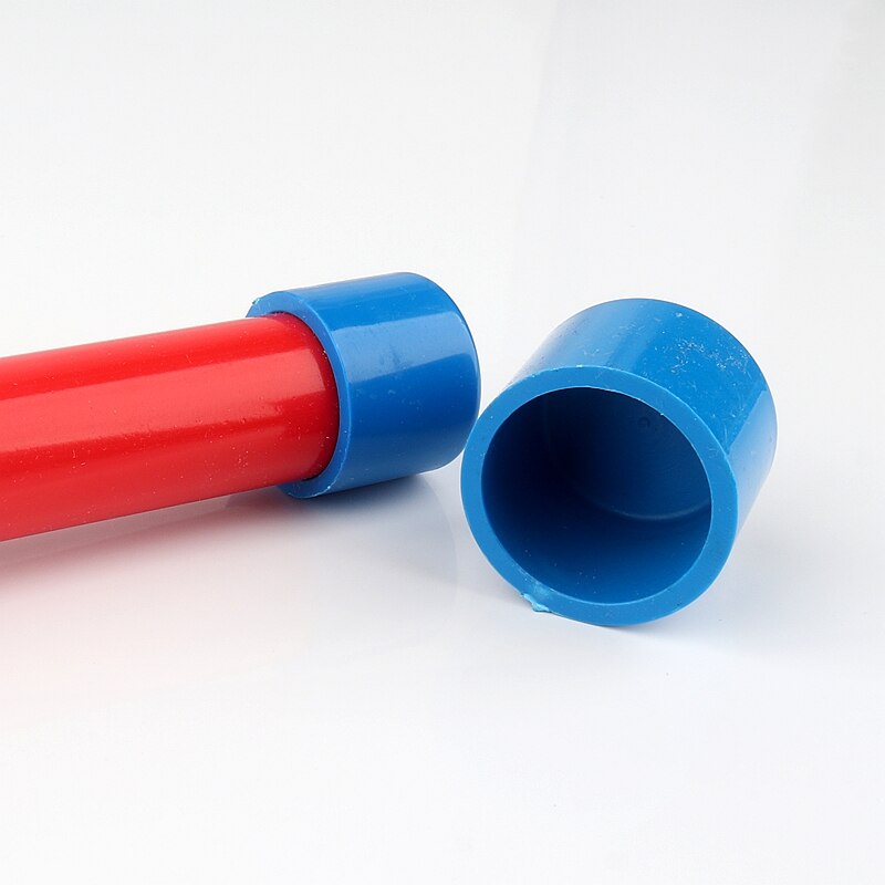 5~100pcs Size 20~50mm PVC Water Supply Pipe End Plug Connector Plastic End Cap Fittings Irrigation System Watering Blue Parts