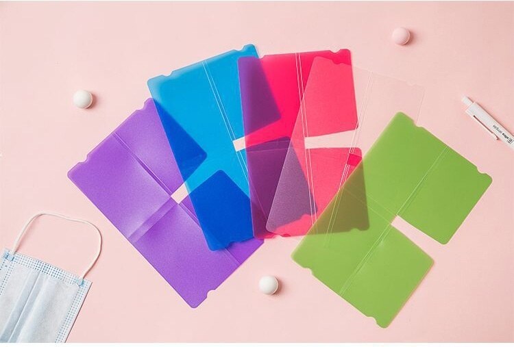 Sac de rangement pour masque pliant Portable, 10 pièces, Clip de rangement pour masque facial, sacs de couverture
