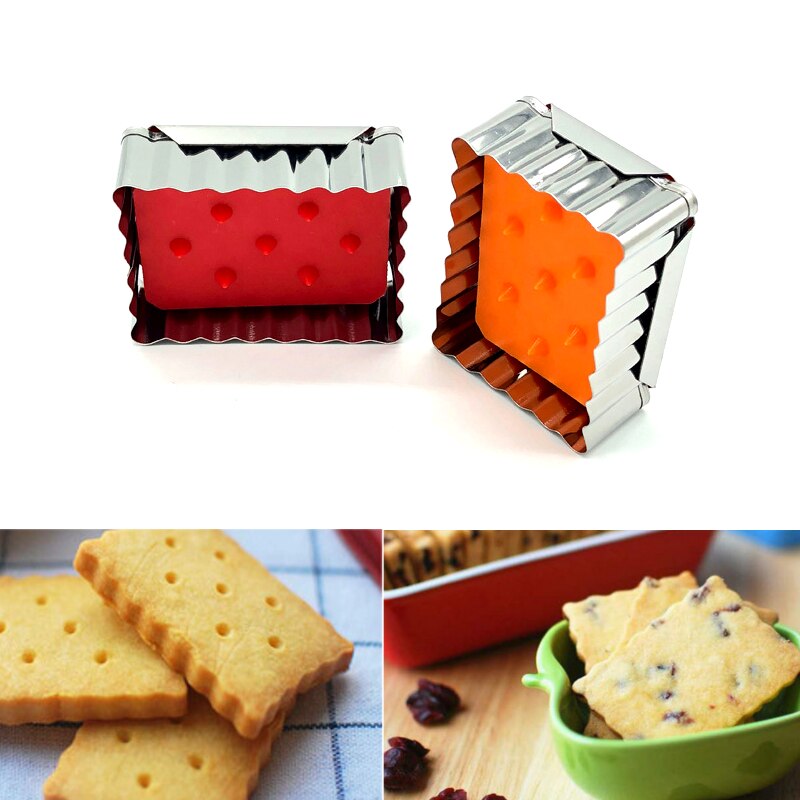 1Pcs Square Cookie Biscuit Cutter Pastry Cutters Stainless Steel Pressed Metal Square Molds Cookie Cutters Home Baking Tools