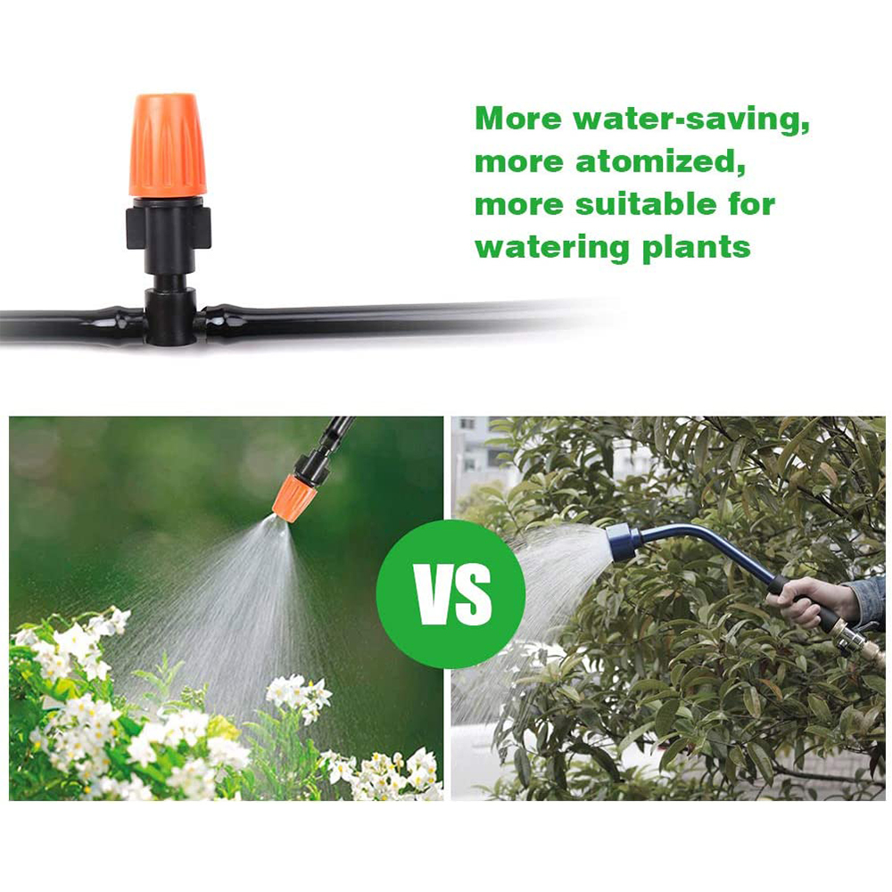 100pcs Spray Nozzle Farm Garden Micro Auto Drip Irrigation System Sprinkler Adjustable Atomizing Dripper Plant Self Watering