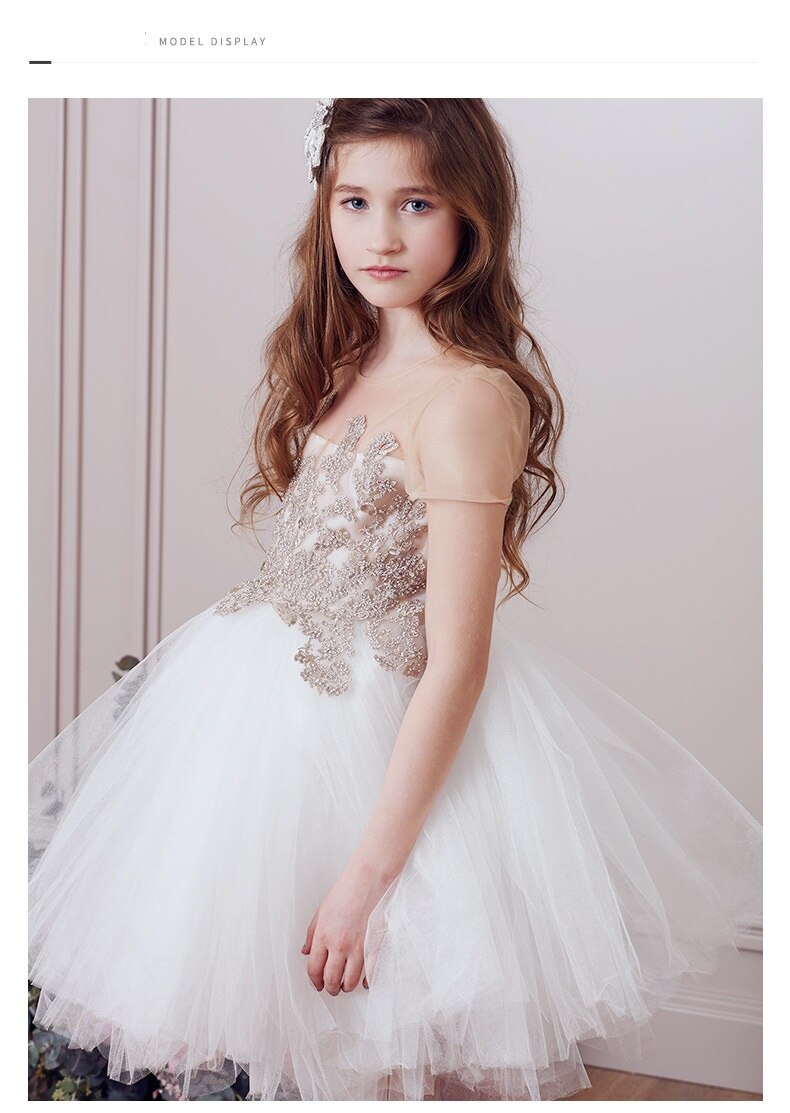 2-12y Mädchen blume kleid kinder erstkommunion kleider für hochzeiten Spitze Perspektive kleid baby ballkleid flauschigen kostüm