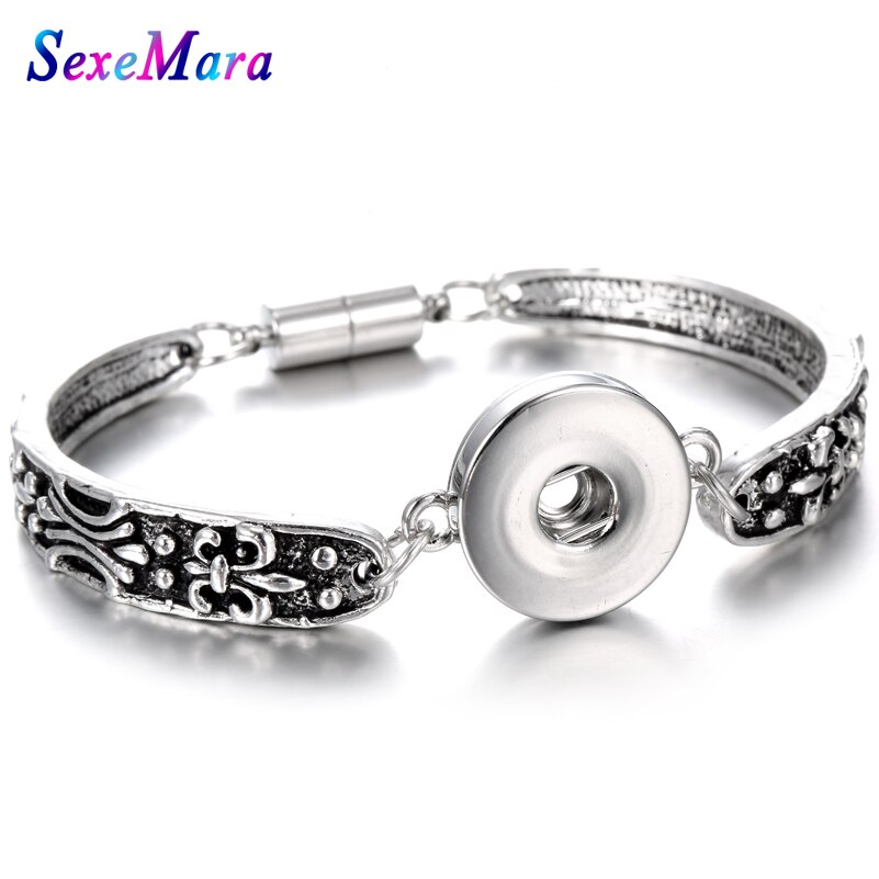 Metalen Drukknoop Armband Bohemian Magneet Snap Armband Horloges Vrouwen 18mm Snap Knoppen Verwisselbare Charm Sieraden: 6