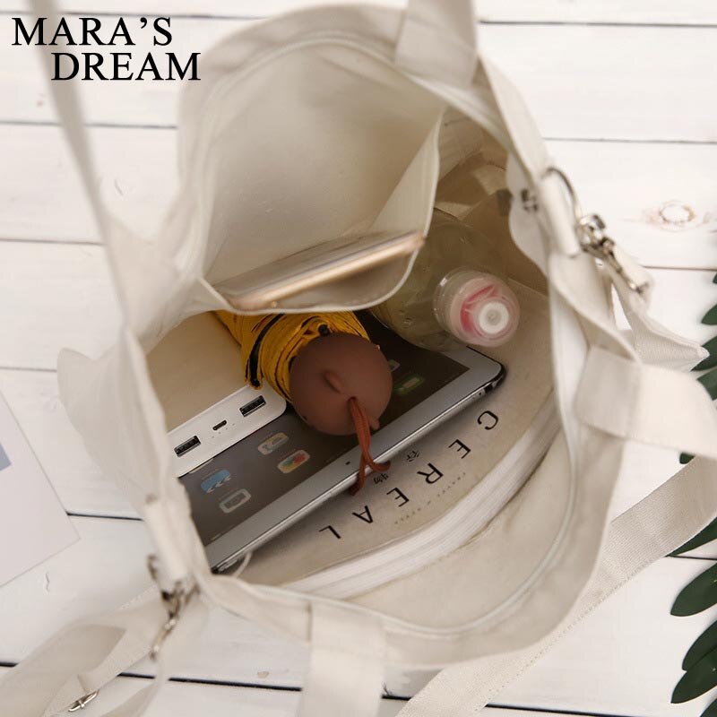 Zachte canvas tas met grote capaciteit, damesboodschappentas, casual hasp damestas met één schouder