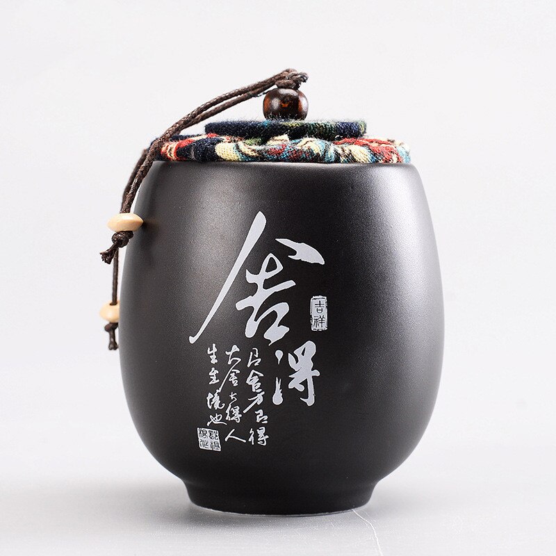 Ceramics tea jar Tieguanyin containers travel tea bag storage box Portable Sealed tea caddy spice organizer Candy storage tank: Tea caddy  Q