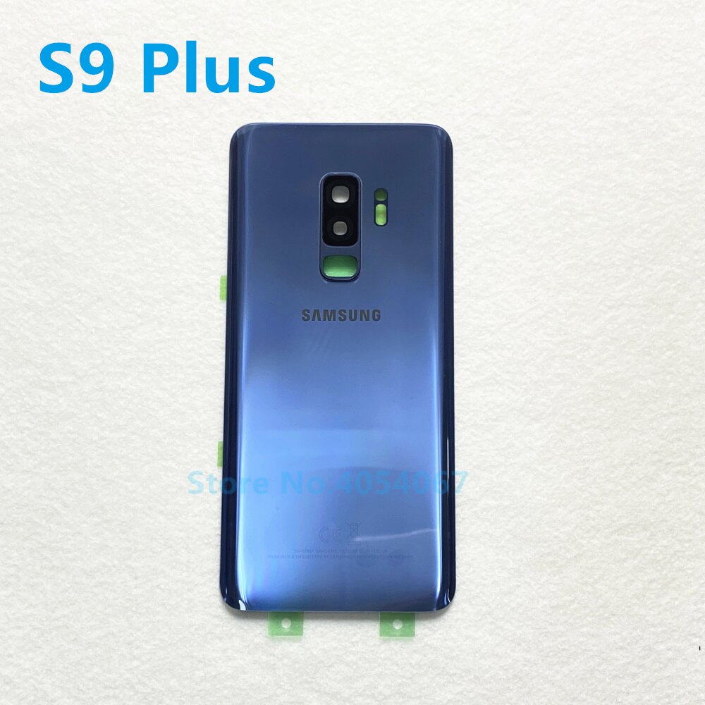 For Samsung Galaxy S9 Plus G965 S9 G960 Battery Back Cover Door Housing Replacement Repair Parts + ear Camera Glass Lens Frame: S9 Plus blue