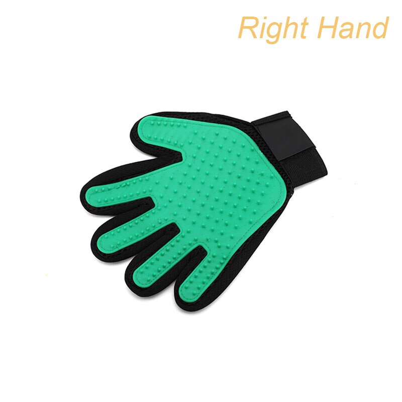 Pet Care Glove Cat Grooming Glove Deshedding Cat Brush Gloves Dog Comb for Cat supplies Bath Clean Massage Hair Remover Brush: Green right hand