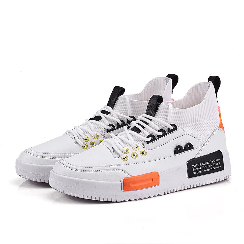 Siergan fritidssko tykke såler fritidssko til mænd komfortable sneakers mænd gode mænd flade sko: Hvid / 7.5