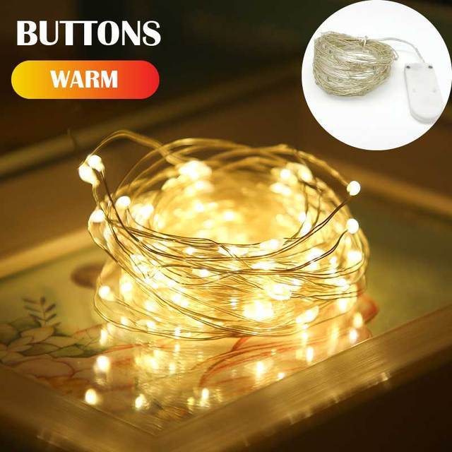 Buitendecoratielamp op zonne-energie, wandlamp op zonne-energie,  ip65 flikkerende vlam, led-nachtlampjes op zonne-energie 66 zaklamp met wit licht, waterdicht.: 1m- knops warmer