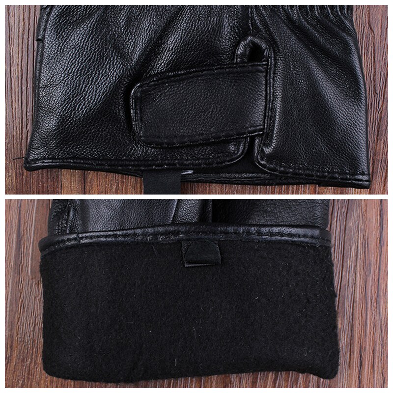 Men's Gloves Black Winter Mittens Keep Warm Windproof Driving Gloves Male Autumn Winter Leather Gloves Business