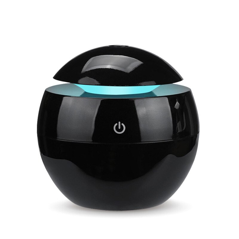 KBAYBO 130ML Ultrasonic aromatherapy essential oil diffuser home electric air purifier humidifier with 7 colors LED lights: black