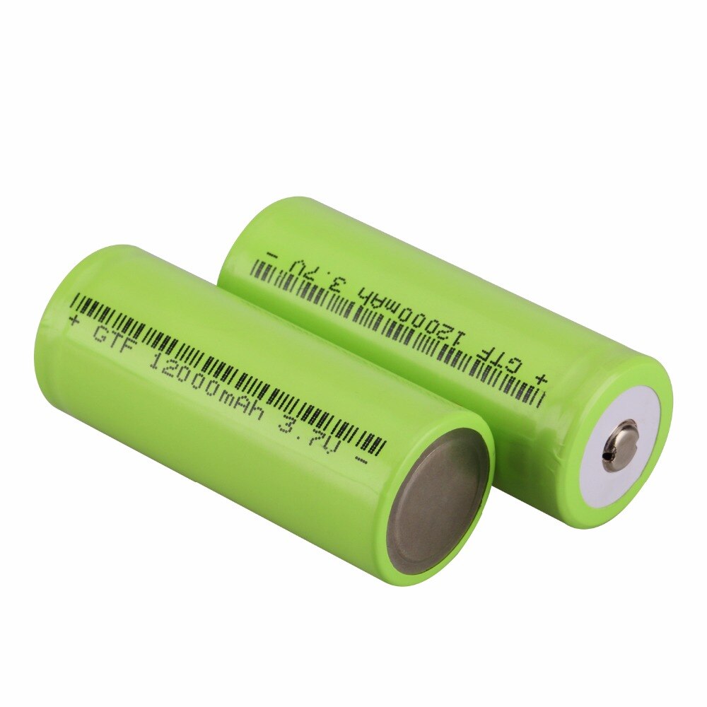 GTF 26650 Battery 3.7V 12000mAh Rechargeable Li-ion Battery for Flashlight Torch rechargeable Battery accumulator battery: 2pcs