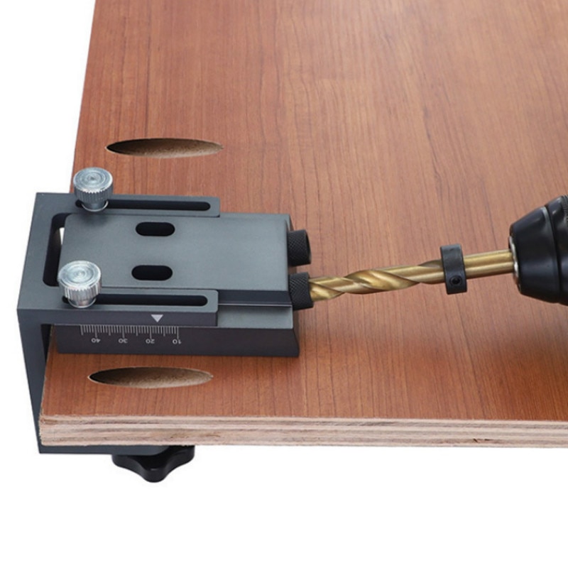 Juego de plantilla de pasador para guía de taladro, carpintería, maestro con manga de perforación para carpintería, Kit de herramientas con agujero de bolsillo para perforación