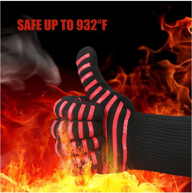 Hoge temperatuur 500 800 graden BBQ vlamvertragende antislip brandwerende grill isolatie magnetron handschoenen