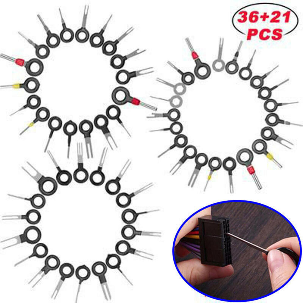 57pcs/Set Car Terminal Removal Tool Kit Auto Repairing Tool Kit Stainless Steel