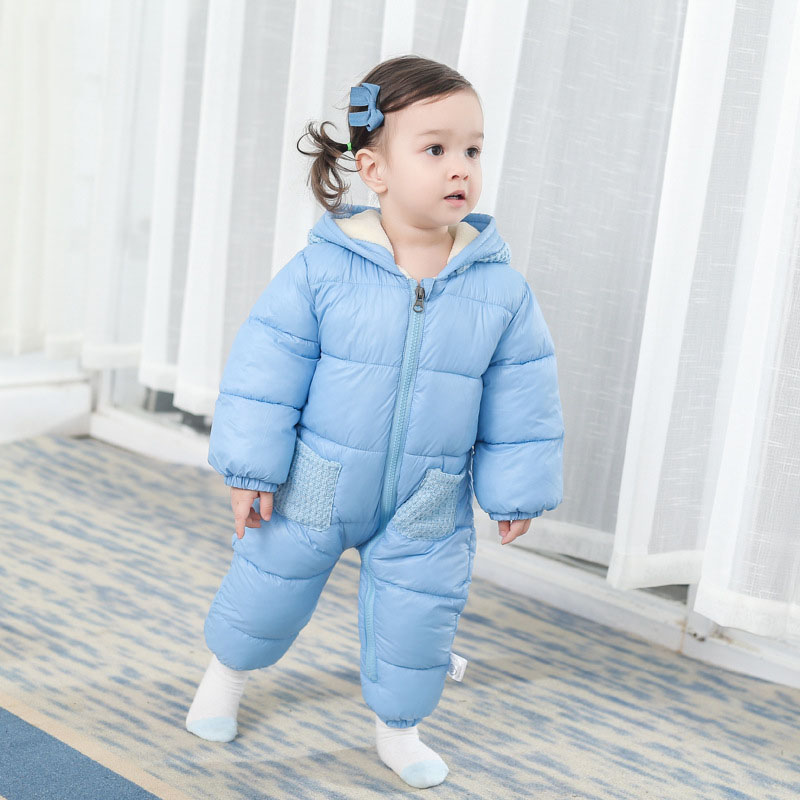 Herfst Winter Baby Kleding Hooded Donsjack Rompertjes Voor Jongens Meisjes 0-18 Maand Peuter Warme Dikke Pasgeboren Slijtage baby Jumpsuit
