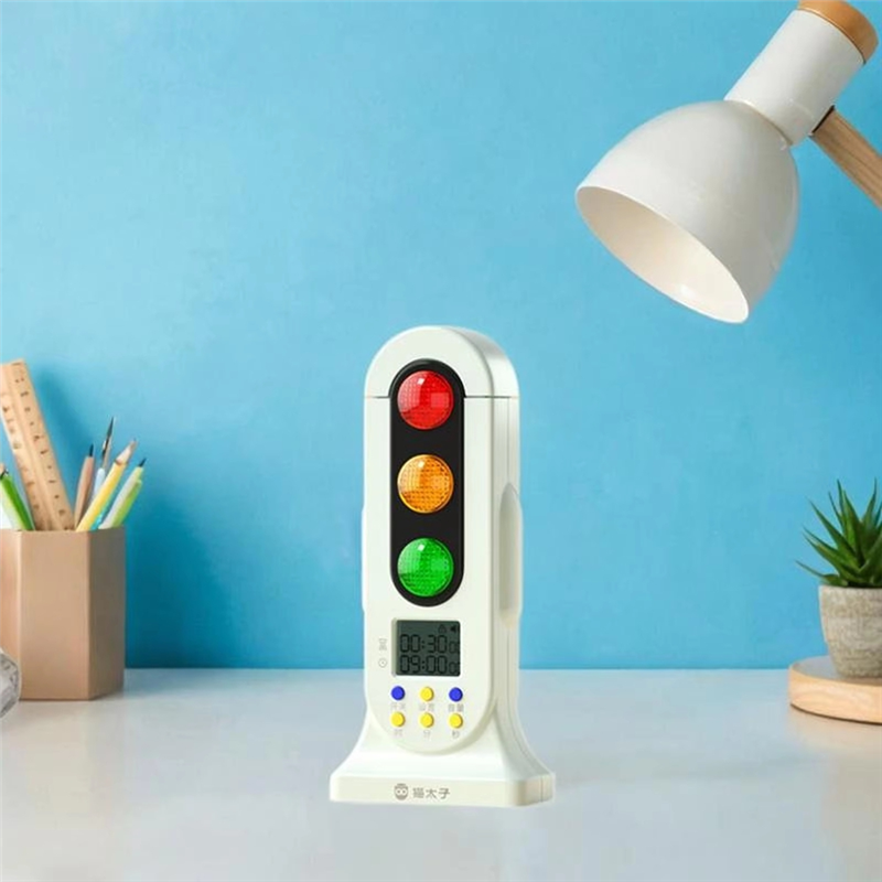 SUNRI-Traffic Light Timer Kids Educational Study Timer Double Modes Management Tool Count Down Timer For Classroom School White