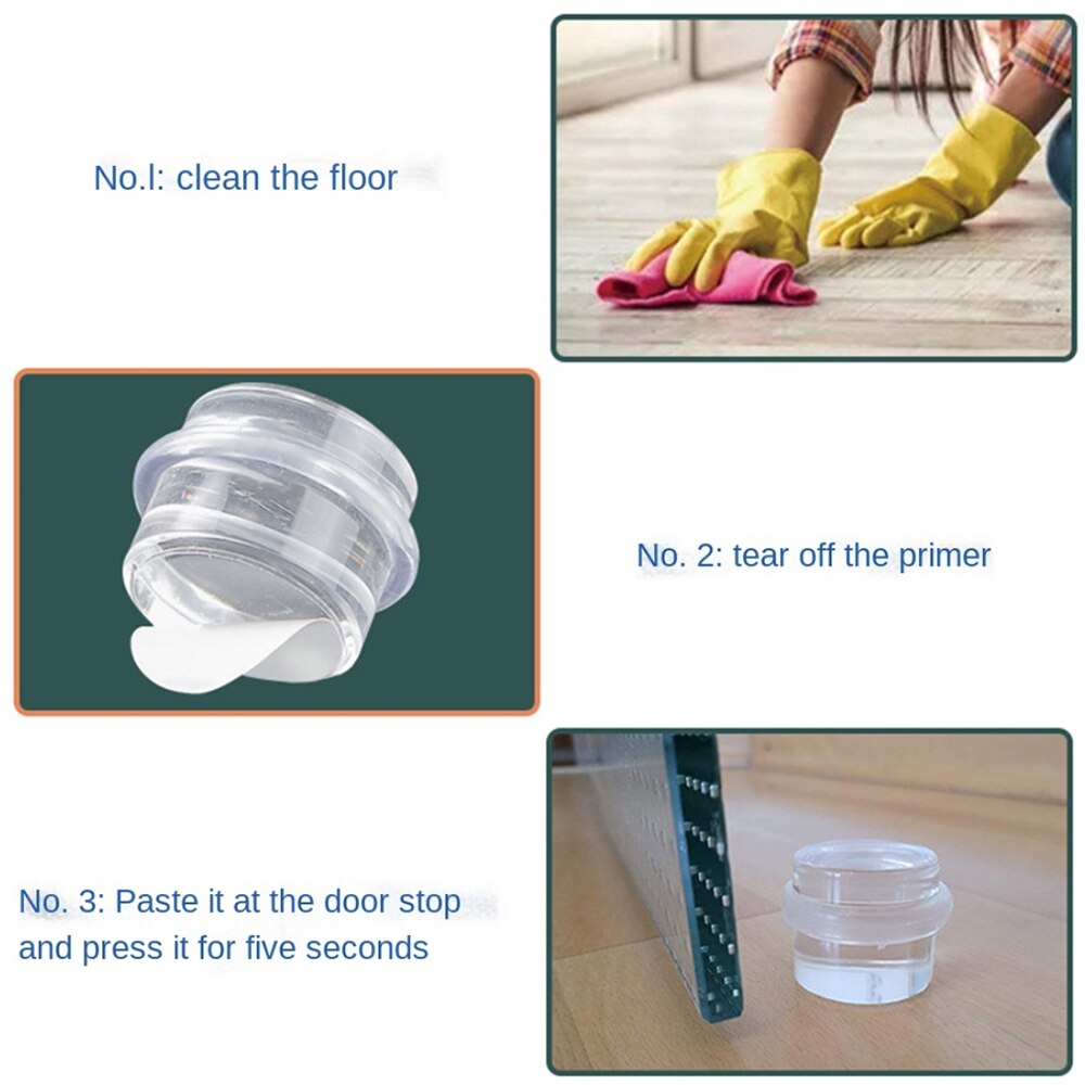 Door Stop Transparent Acrylic Cylindrical Anti-Collision Buffer To Protect Walls And Furniture Self Adhesive Door Stopper