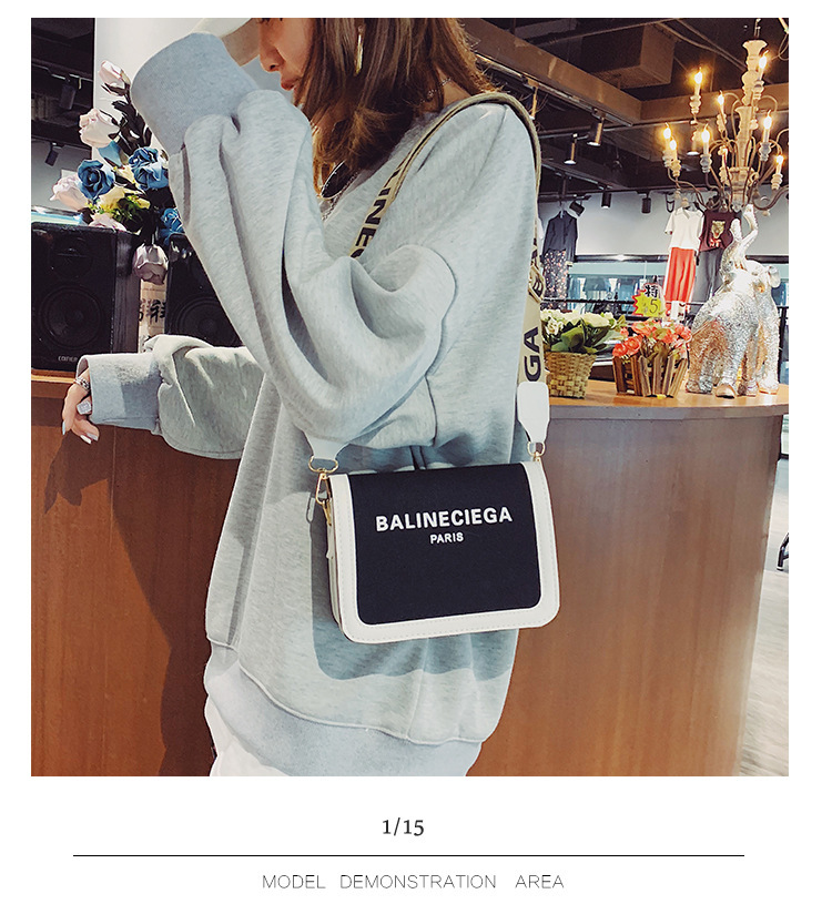 Women shoulder bag Wide Strap Shoulder Ladies Handbags Portable Canvas Square Messenger Bags Versatile Crossbody Bag