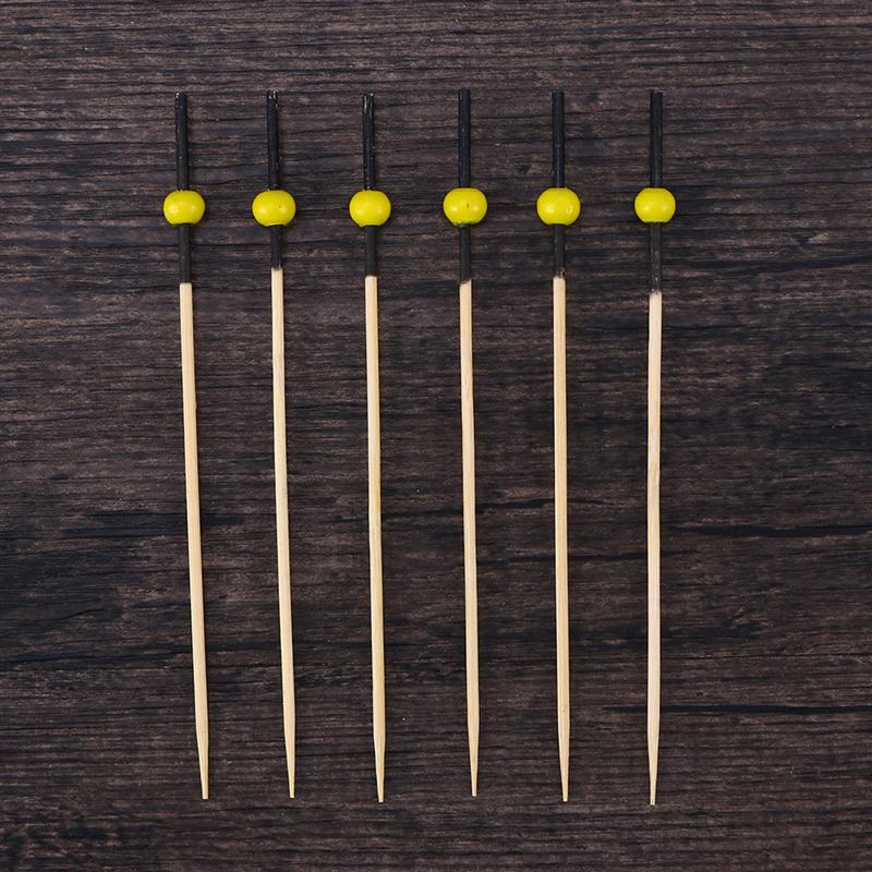 100Pcs 12Cm Cocktail Picks Creatieve Handgemaakte Ronde Kralen Voorgerecht Picks Fruit Tandenstokers Bruiloft Feestartikelen