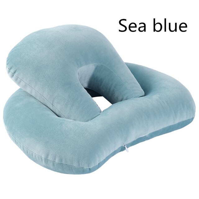 Oreiller de bureau multifonction pour dormir, voyage, Portable, innovant, corps, dos, pliable, protection du cou: Bleu