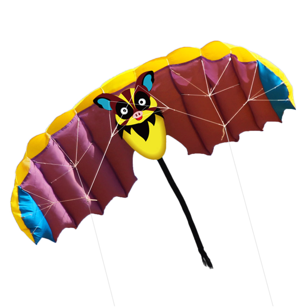 140*50Cm Frameloze Zachte Dual Line Stunt Parafoil Kite Parachute Sport Strand Vliegende Cartoon Bat Kite