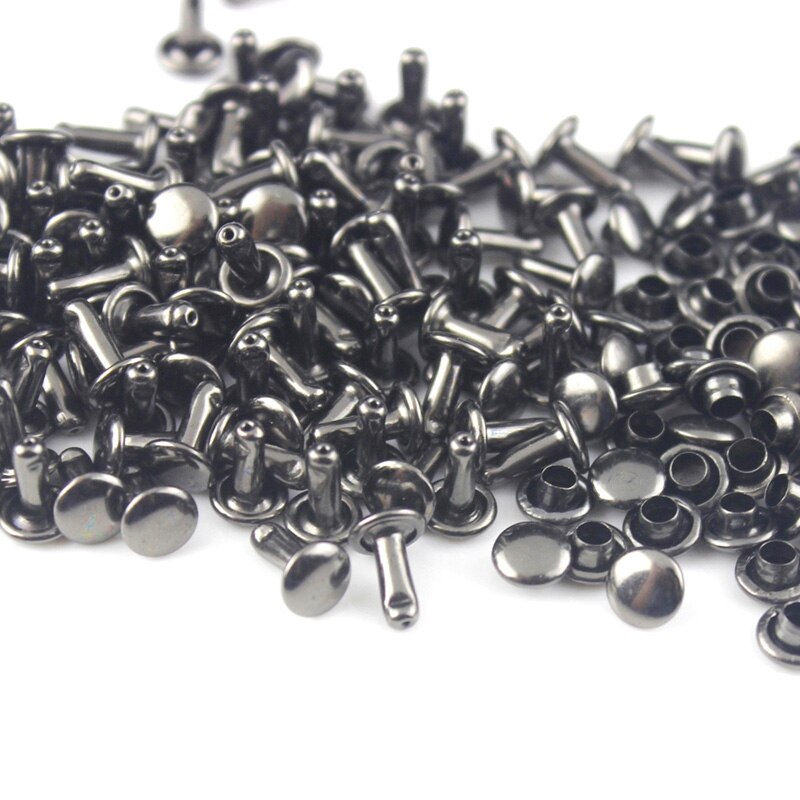 100sets 7/9/10/12mm Metall Doppel Cap Nieten Studs Runde Niet für Leder Tasche gürtel Kleidung Kleid Schuhe Kragen Decor: 12x12mm / gunmetal