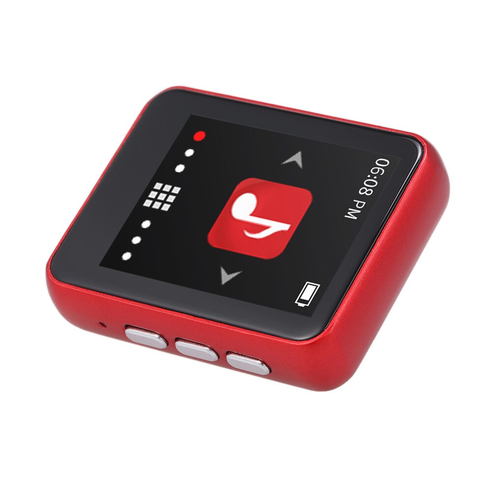 RUIZU M4 Mini MP3 Player 1,8 "Full Touch Screen Tragbare FM Radio E-book Schrittzähler Video Player HiFi Musik Player: Rot / 8GB