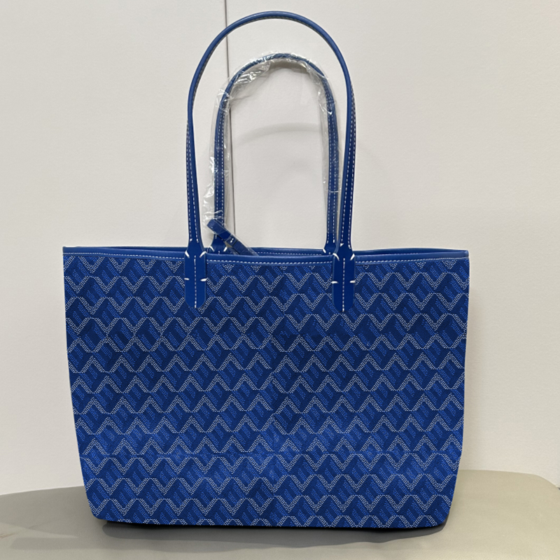 Store skuldertasker a+++++ læder tote taske stor kapacitet damehåndtasker dame shoppinghåndtasker håndtasker: Blå / 13 tommer 325mm