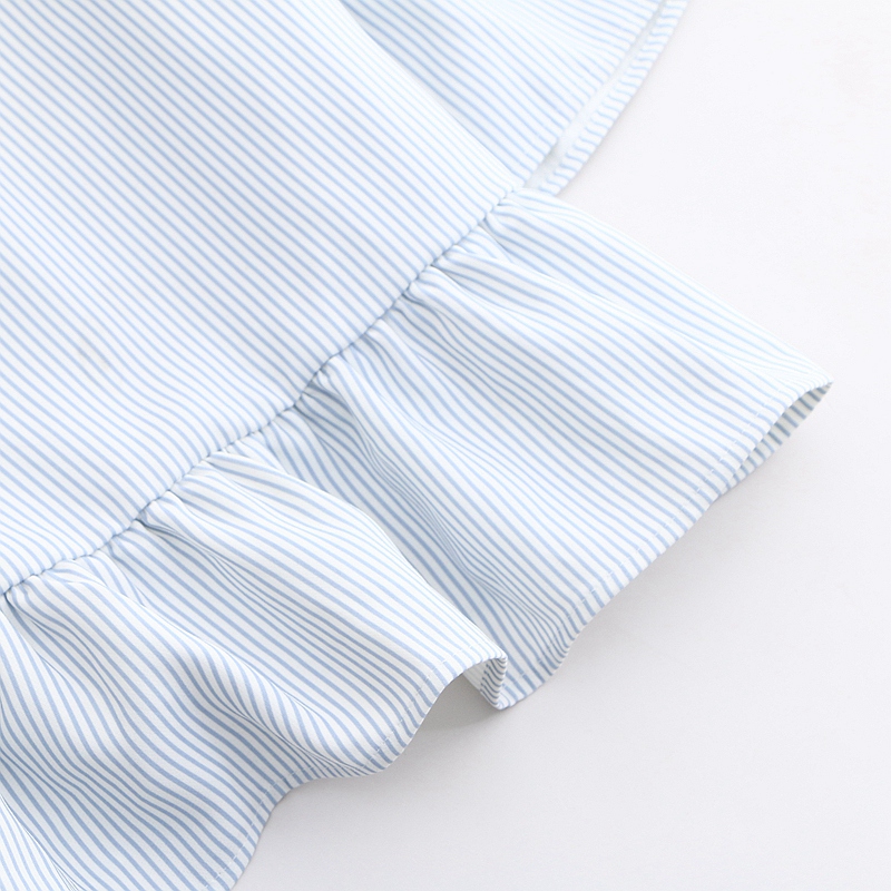 Camisa de manga de cuerno de señora a rayas patrón de costura Plantilla de corte de dibujo de ropa DIY M44