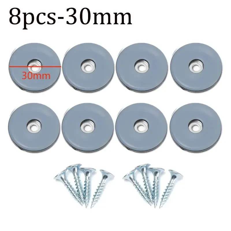 8PCS Furniture Glides With Screws Furniture Sliders Pads Table Chair Leg Mat Floor Protector For Carpet Hardwood Hardware Tool: Black & White