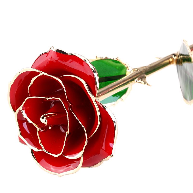 Bloeiende Gelakt 24K Gouden Rozen Plated Real Rose Verjaardag Valentijnsdag Anniversary Met Geschenkdoos