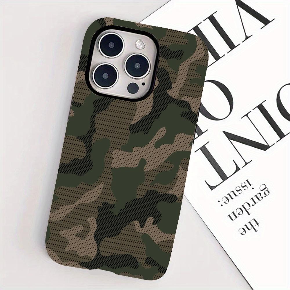 Grüne Handyhülle mit Tarnmuster, geeignet für iPhone 17, 16, 15, 14, 13, 12, 11, Pro/Max/Plus, Anti, 2-in-1-Rückseite