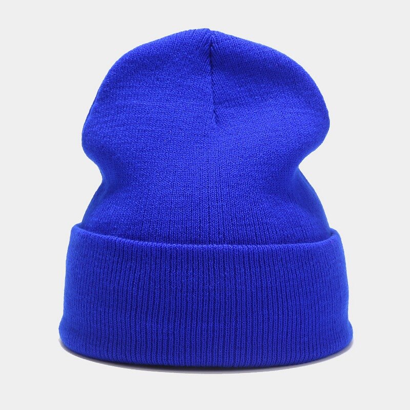 Winter Hats For Women Men Skullies Beanies Knitted Solid Cool Hat Girls Autumn Female Beanie Warm Bonnet Casual Cap: sapphire