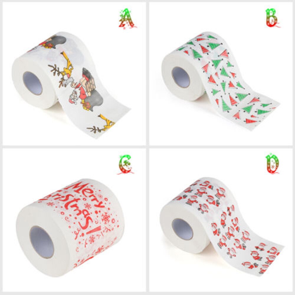 Rouleau de papier toilette en papier pour arbre de noël, père noël, élan, drôle et mignon, décoration de Table pour salon et salle de bain