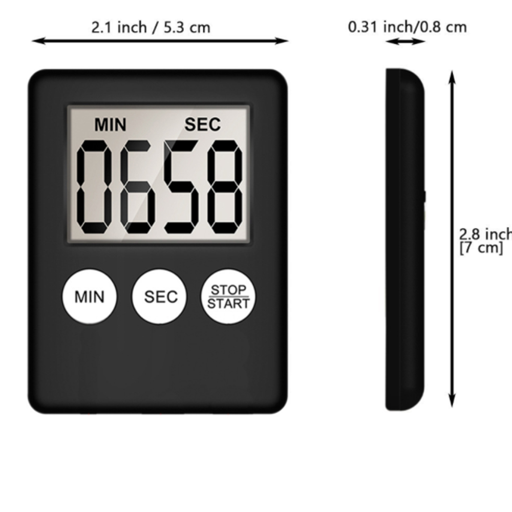 Ultra-Dunne Digitale Kookwekker Met Magnetische Achter Lcd Display Kan Minute Countdown Herinnering Accessorie