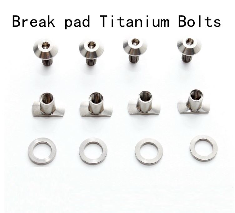 13 stk./sæt cykel caliper clips + bremseklodsebolte titanium legering fuldskruer møtrikker til brompton foldecykeldele: Bremseklods bolt