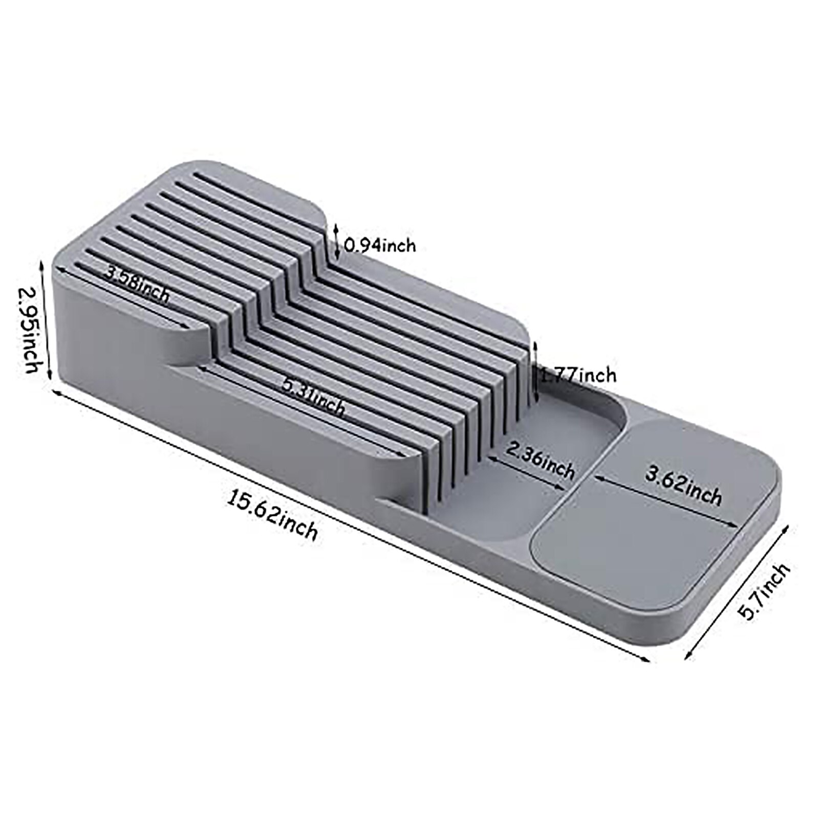 Knife Block Organizer In Drawer Steak Knife Insert Holder Storage for Kitchen Holds 9 Knives (Not Included) 2Tier Knives Holder