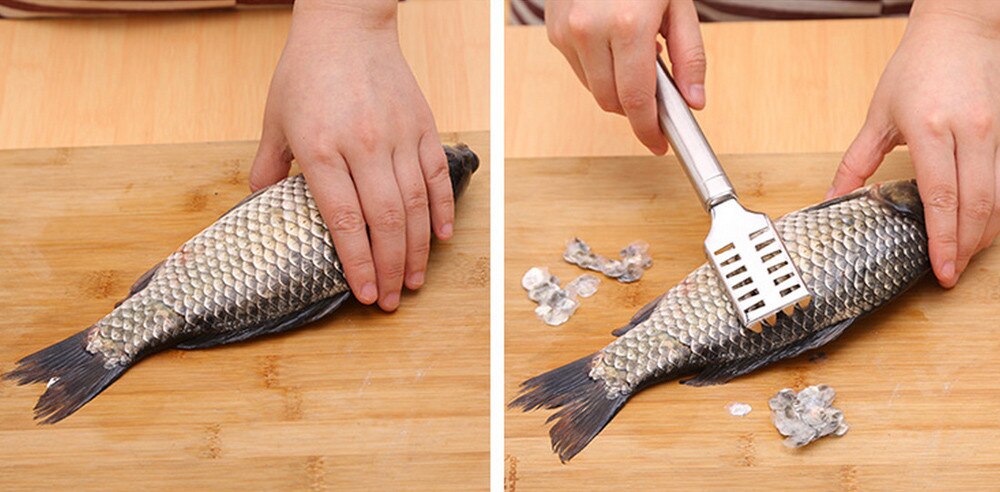 Stainless Steel Fish Scale Remover Cleaner Scaler Scraper Kitchen Peeler Tool