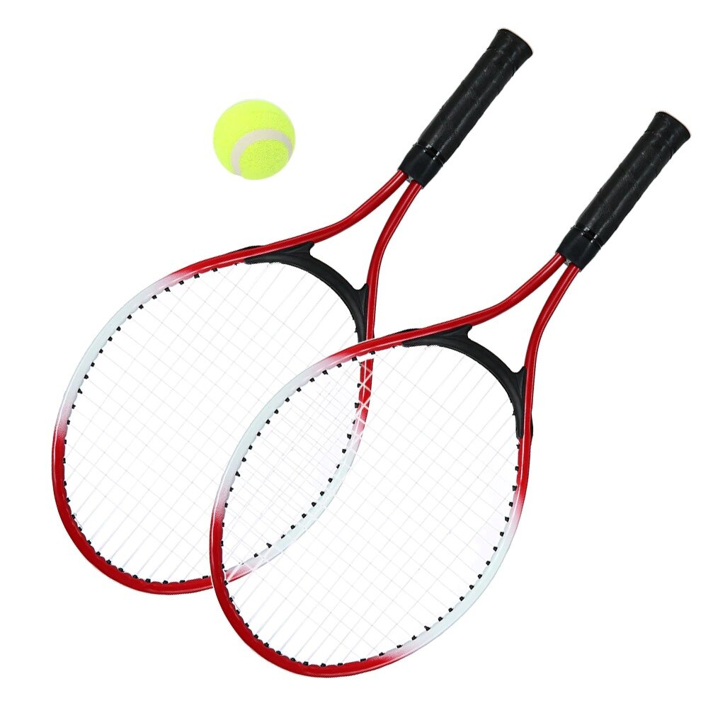 Raquette de Tennis pour adolescents, lot de 2, avec balle gratuite pour l'entraînement, en Fiber de carbone, matériel en acier