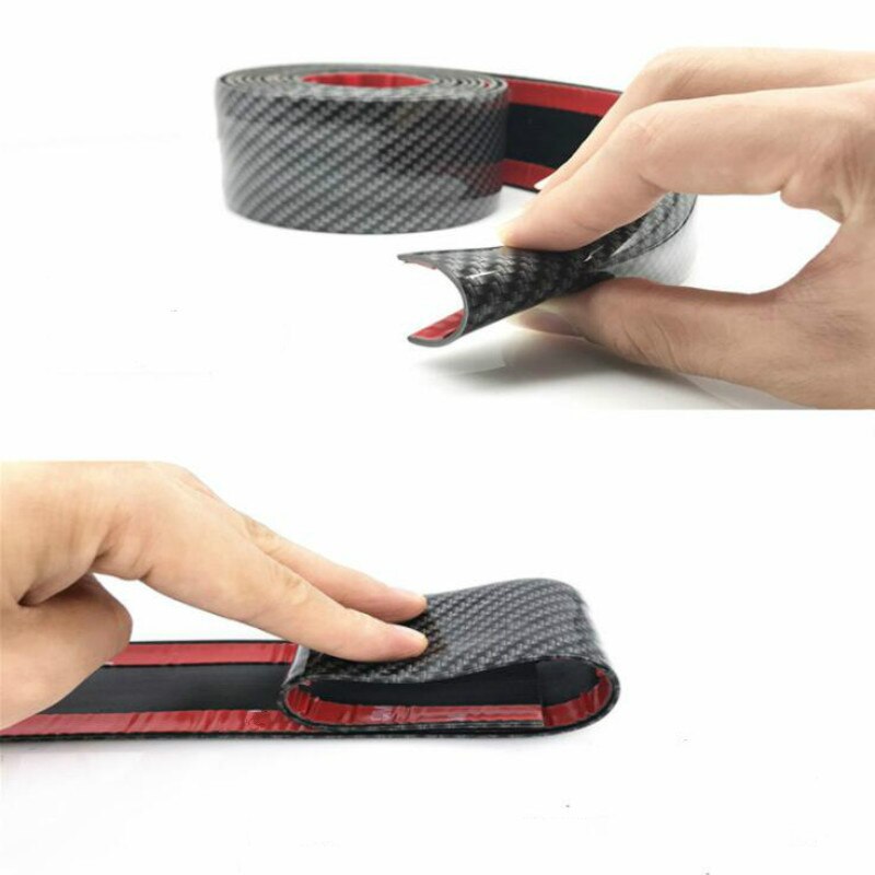 Carbon Fiber Rubber Auto Styling Moulding Strip Zachte Zwarte Bekleding Bumper Strip Diy Instaplijsten Protector Edge Guard Auto Stickers