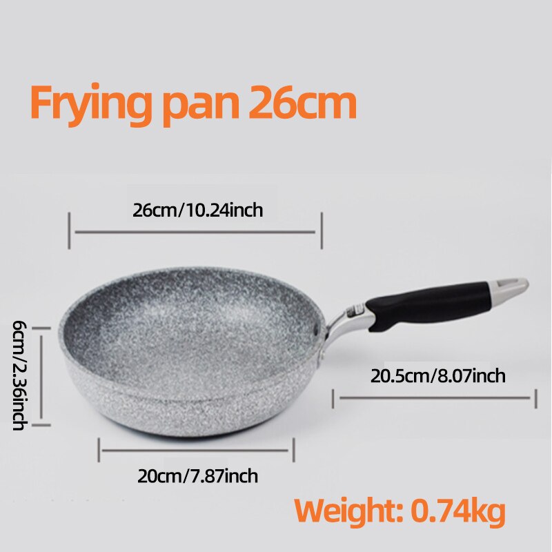 Frying Pan 28/26/24/20cm Wok Pan Non-stick Pan Skillet Cauldron Induction Cooker Frying Pans Pancake Pan Egg Pan Gas Stove Home: 26 cm  Frying pan
