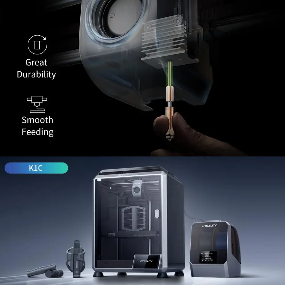 Creality K1C kit ugelli in acciaio temprato Presto-scambio per K1 Max/Ender-3 V3 Ugello Hotend ad alta velocità aggiornato 0,4/0,6/0,8 mm