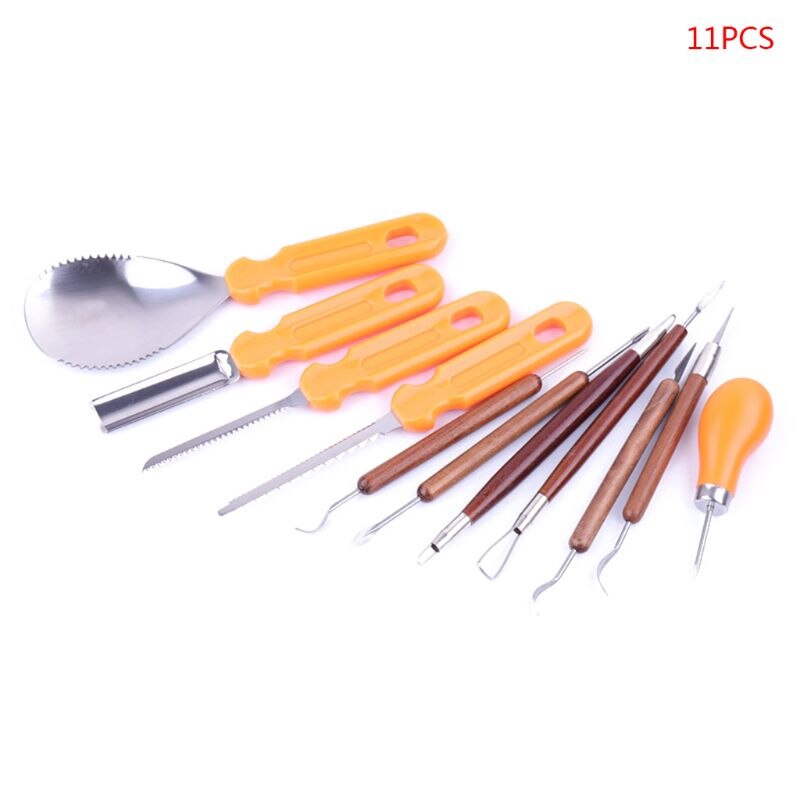 Profession 11Pcs Halloween Pumpkin Carving Kit Stainless Steel Sculpting Tool 27RE