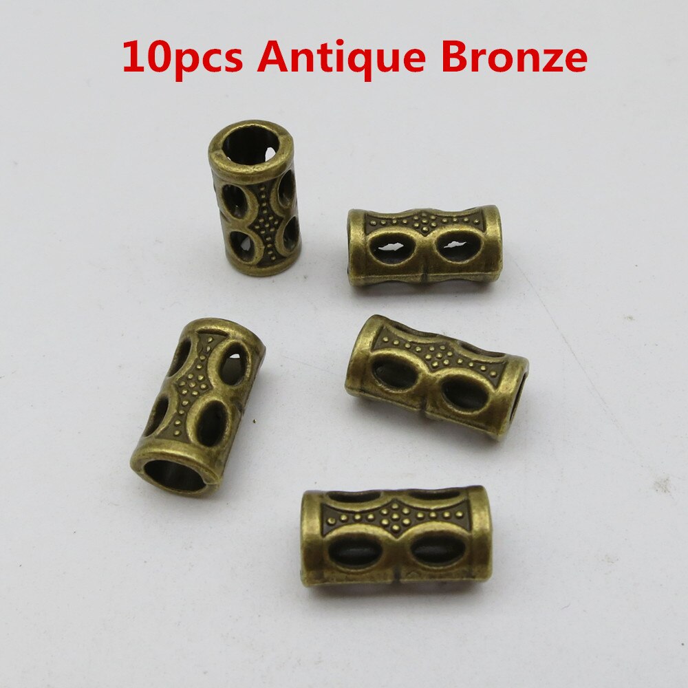 5 -20 zilver/goud/brons/rood koper viking haar vlecht dread baard dreadlock kralen buis ringen: 10 stuks antiek brons