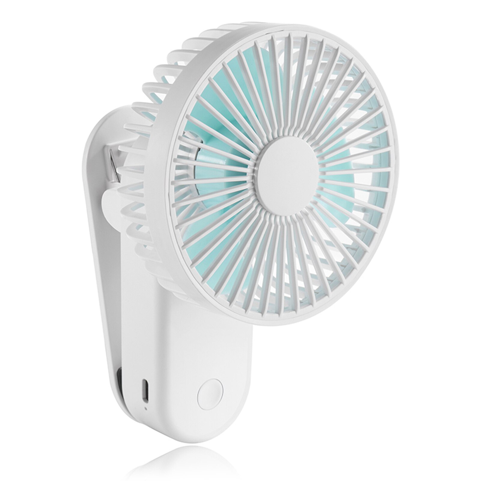Mini ventilador portátil de mesa com 3 velocidades, recarregável elétrico, multi-função, para escritório, 1200mah: White